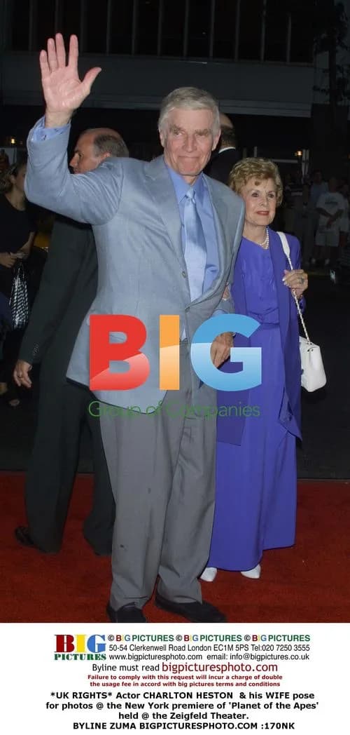 Charlton Heston & Wife at 'Planet of the Apes' Premiere