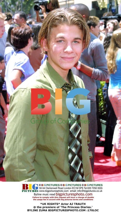 AJ TRAUTH at 'The Princess Diaries' Premiere