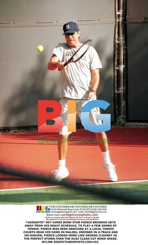Pierce Brosnan Plays Tennis Near Home