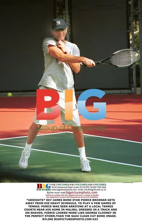 Pierce Brosnan enjoys tennis in Malibu