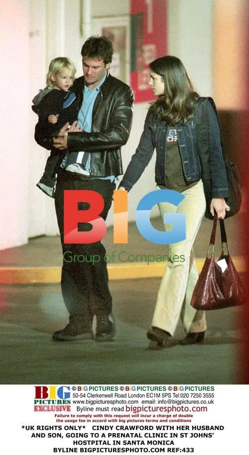 Cindy Crawford with family at prenatal clinic