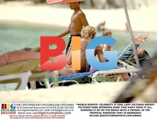 Lady Victoria Hervey Relaxes in Barbados