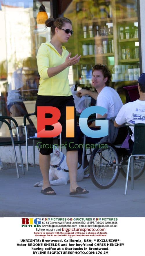 Brooke Shields and Chris Henchey at Starbucks