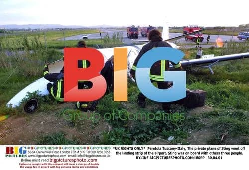 Sting's Private Plane Off Landing Strip