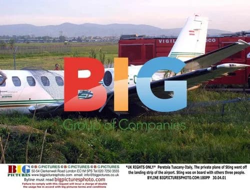 Sting's private plane went off airport strip