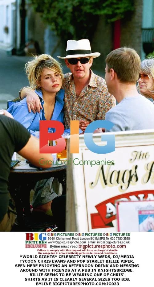 Chris Evans and Billie Piper at Pub