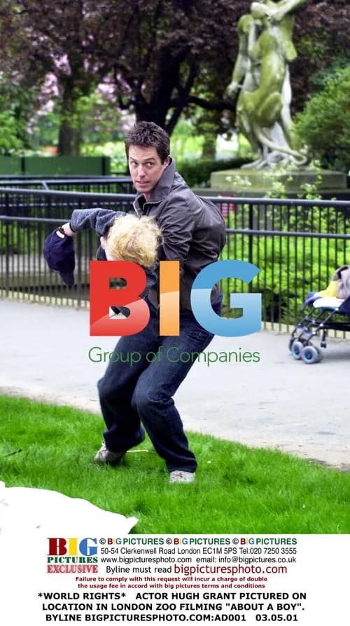 Hugh Grant Filming 'About a Boy' at London Zoo