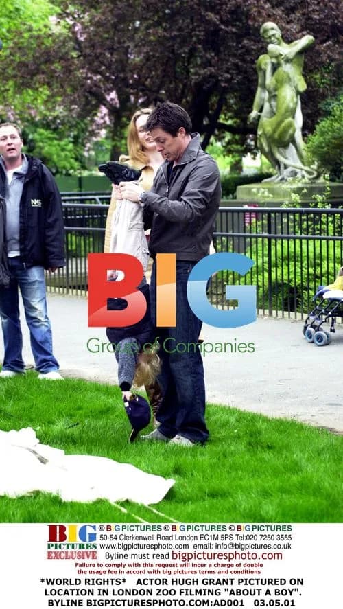 Hugh Grant Filming 'About a Boy' at London Zoo