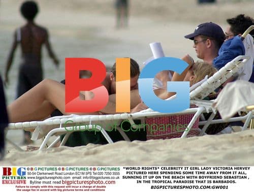 Lady Victoria Hervey on Barbados Beach