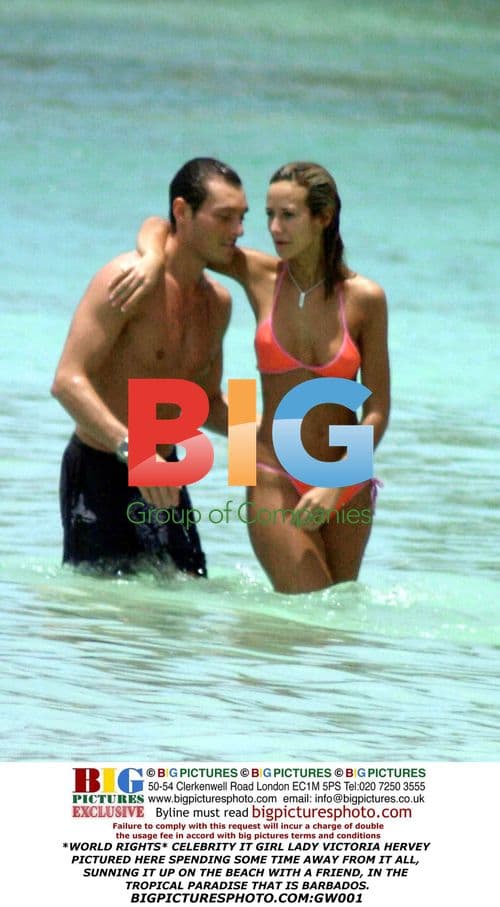 Lady Victoria Hervey Relaxes on Barbados Beach