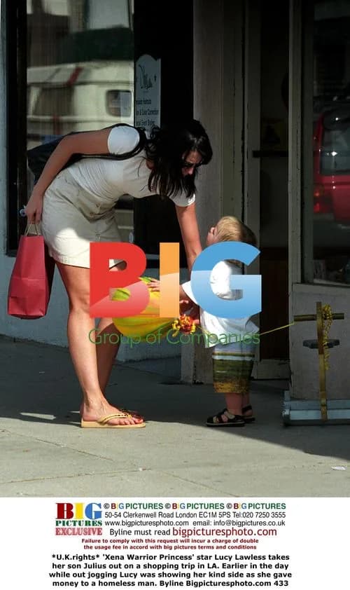 Lucy Lawless takes son Julius shopping in LA