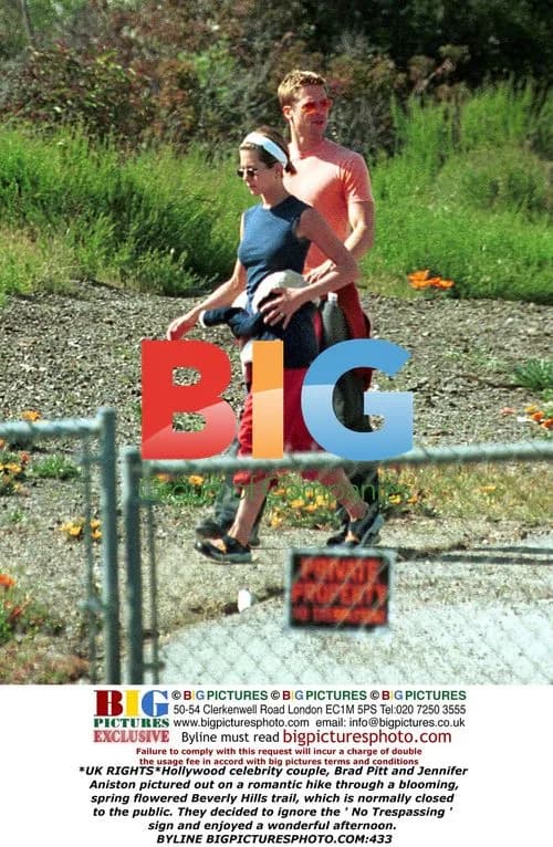 Brad Pitt and Jennifer Aniston on Romantic Hike