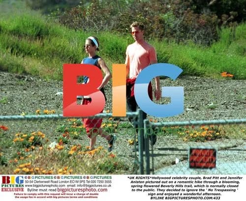 Brad Pitt and Jennifer Aniston on romantic hike