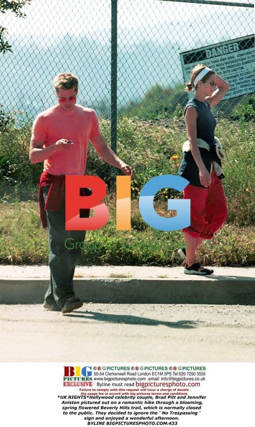 Brad Pitt and Jennifer Aniston on Romantic Hike