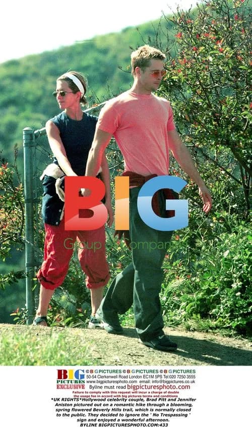 Brad Pitt and Jennifer Aniston on Romantic Hike