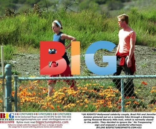 Brad Pitt and Jennifer Aniston on Romantic Hike