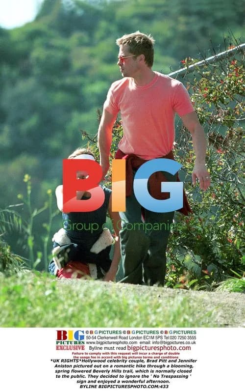 Brad Pitt and Jennifer Aniston on Romantic Hike