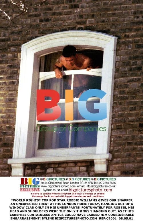 Robbie Williams Hangs Out Window in Underpants