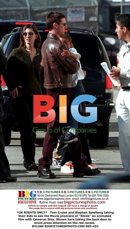 Tom Cruise and Spielberg take kids to Shrek premiere