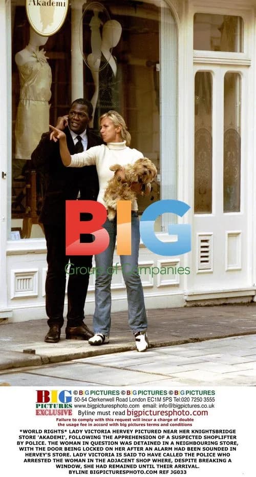 Lady Victoria Hervey outside her store after shoplifting incident