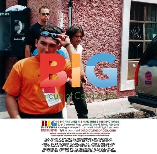 Antonio Banderas on Set of "Once Upon a Time in Mexico"