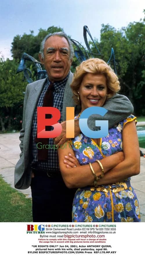 Anthony Quinn, with wife, dies at 86