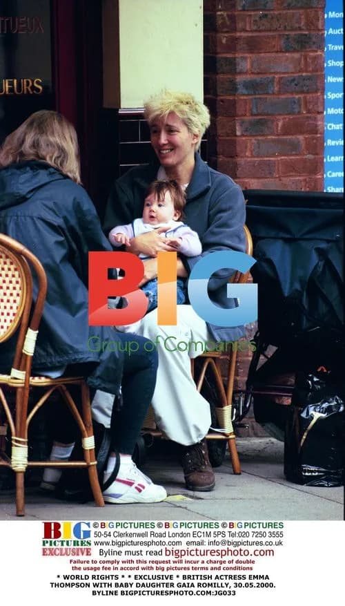 Emma Thompson with baby daughter Gaia Romilly
