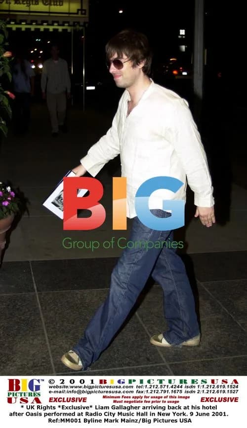 Liam Gallagher arriving at hotel after Oasis gig