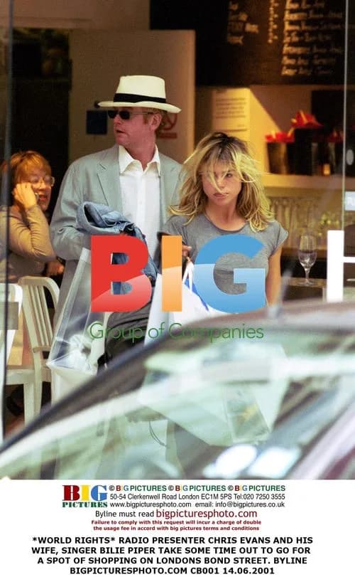 Chris Evans and Bilie Piper go shopping in London