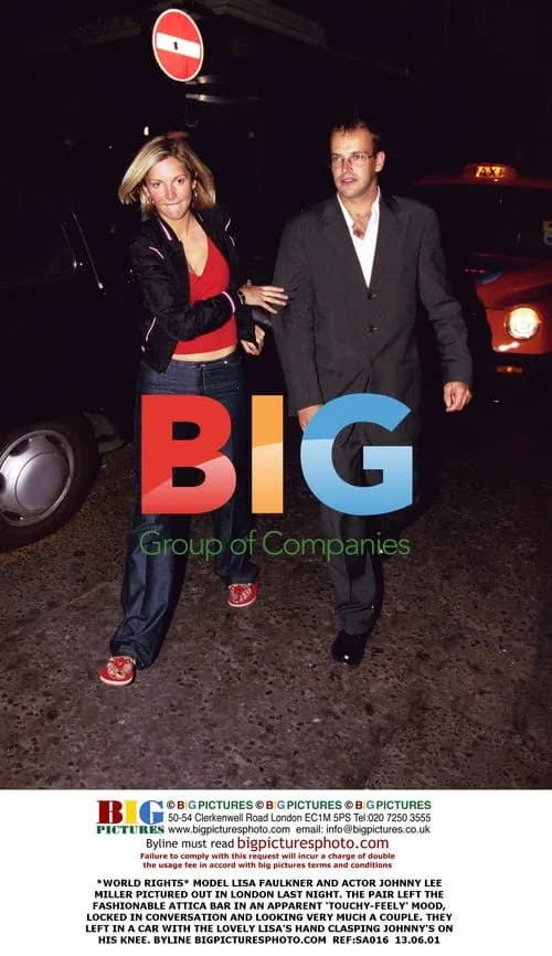 Model Lisa Faulkner and Actor Johnny Lee Miller Spotted