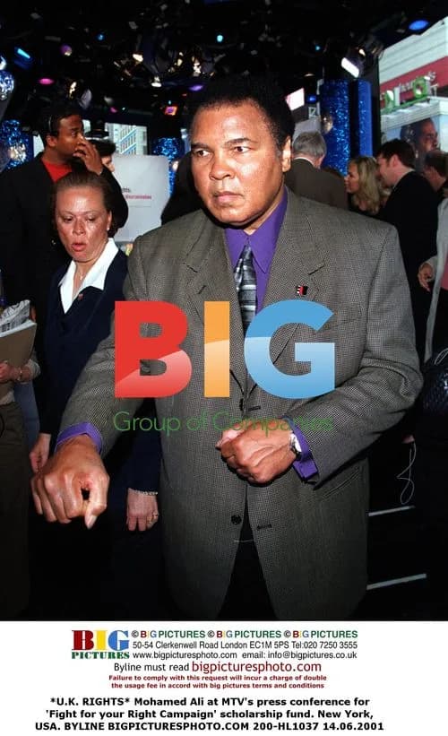 Mohamed Ali at MTV press conference for scholarship fund