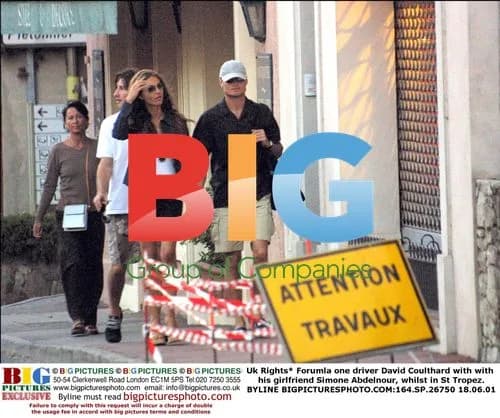 David Coulthard and Simone Abdelnour in St Tropez