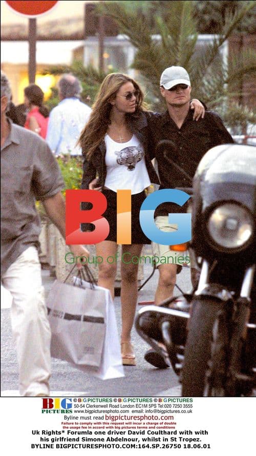 David Coulthard with girlfriend Simone Abdelnour in St Tropez