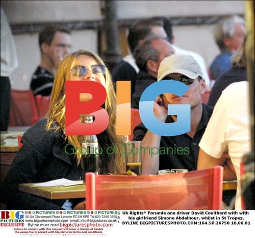 David Coulthard with girlfriend Simone Abdelnour in St Tropez
