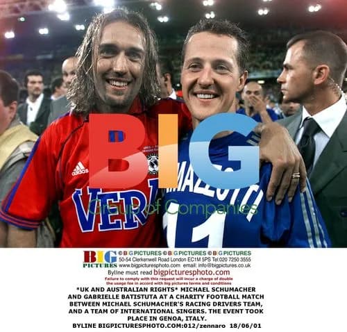 Schumacher and Batistuta at Charity Football Match