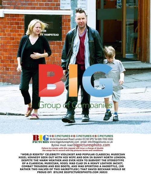 Nigel Kennedy Seen with Family in North London