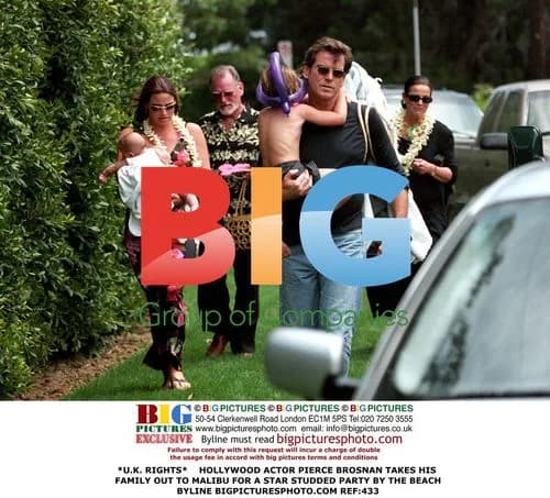 Pierce Brosnan takes family to Malibu party