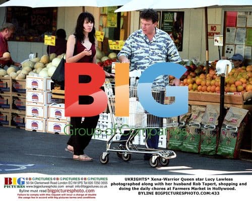 Lucy Lawless and husband Rob Tapert shopping