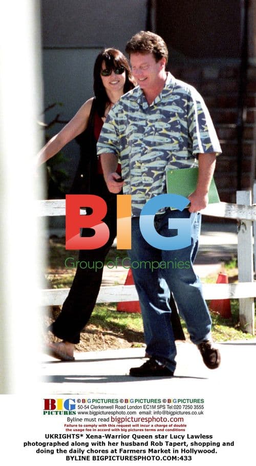 Lucy Lawless and husband Rob Tapert shopping