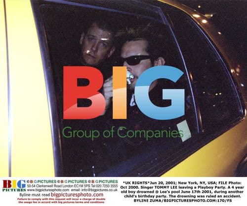 Singer Tommy Lee Leaving Playboy Party