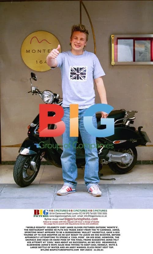 Jamie Oliver Outside 'Monte's' Restaurant