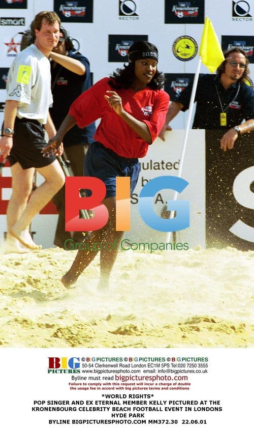 Kelly at Kronenbourg Celebrity Beach Football Event