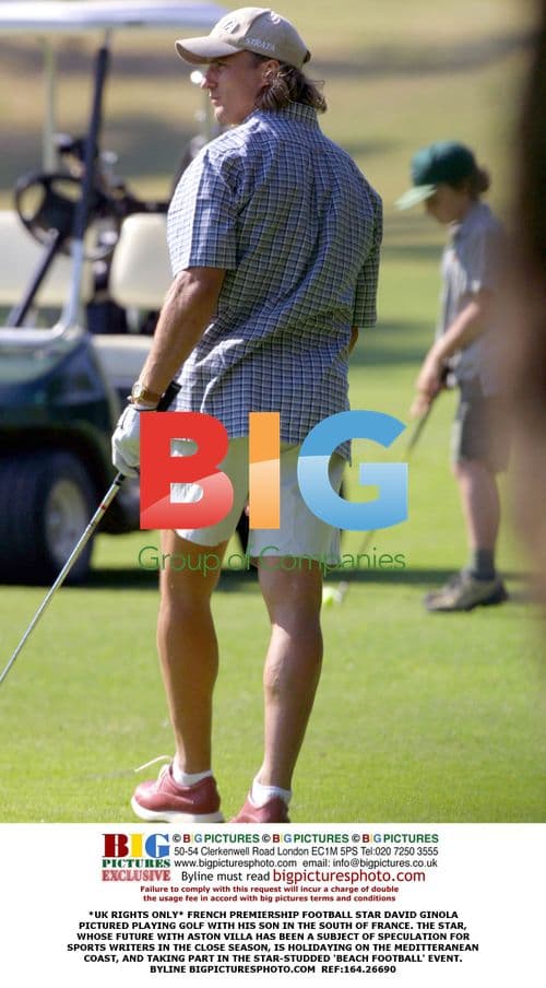 David Ginola plays golf with son in France