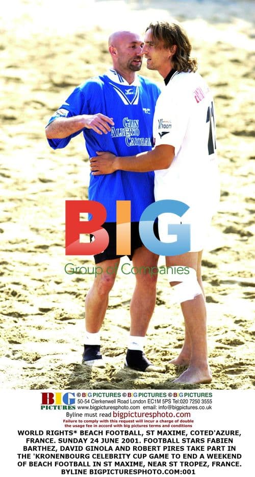 Celebrity beach football match in St Maxime