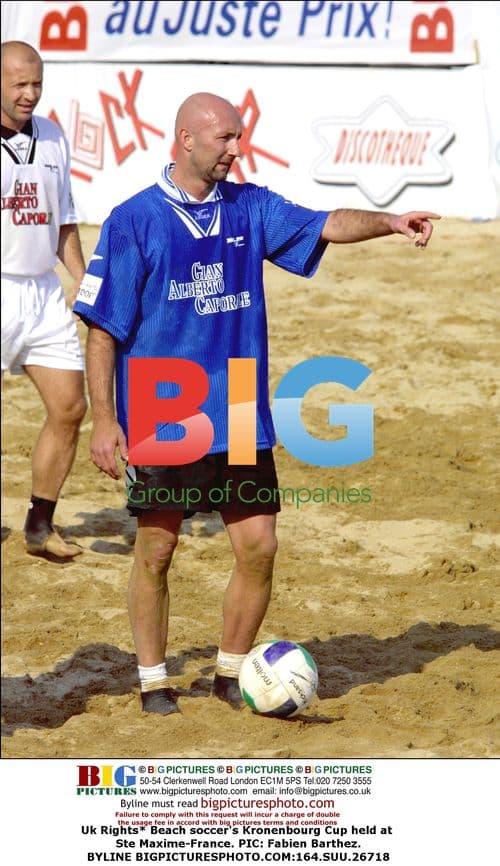 Fabien Barthez at Kronenbourg Cup Beach Soccer