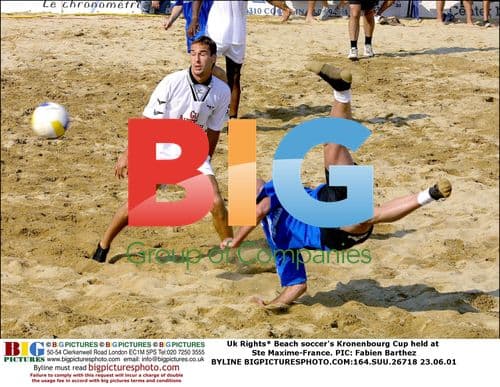 Fabien Barthez at Kronenbourg Cup beach soccer