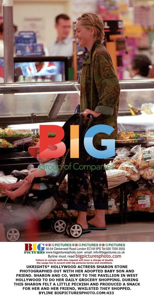 Sharon Stone Out Shopping with Son