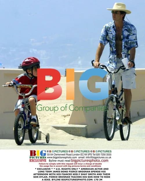 Pierce Brosnan Teaches Son Dylan Bike Riding