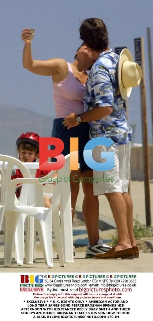 Pierce Brosnan Teaches Son Dylan to Ride Bike