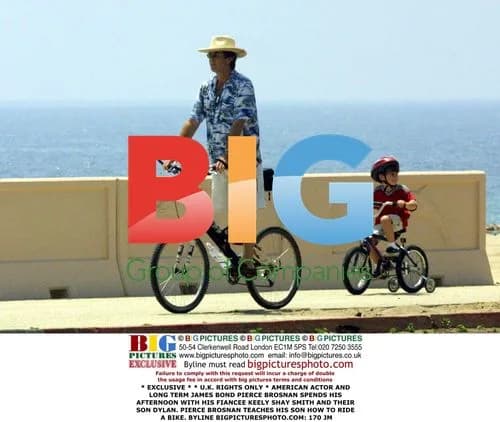 Pierce Brosnan Teaches Son Dylan to Ride Bike